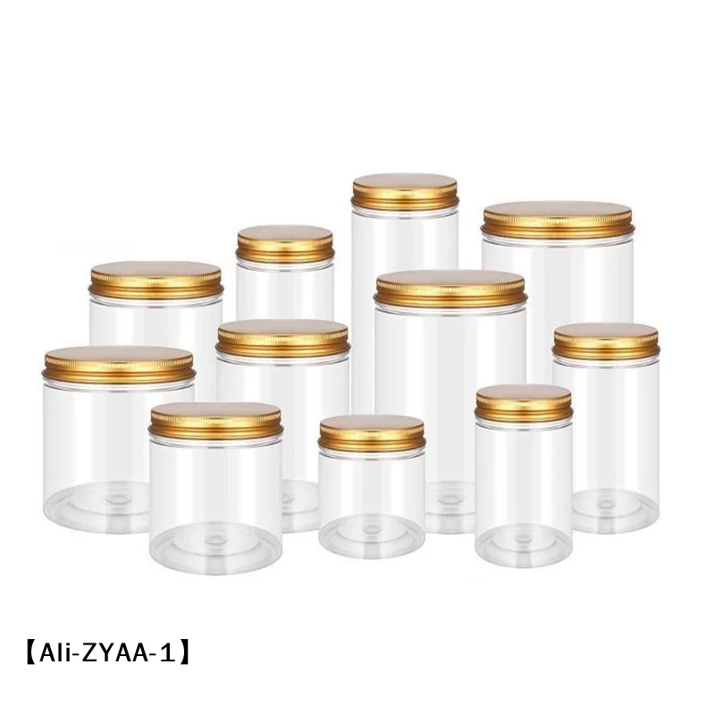 【A】Aluminum Lid Sealed Jar PET Plastic Food Grade Storage Transparent Packing Bottle Candy Snacks Tea Preservation Jars.