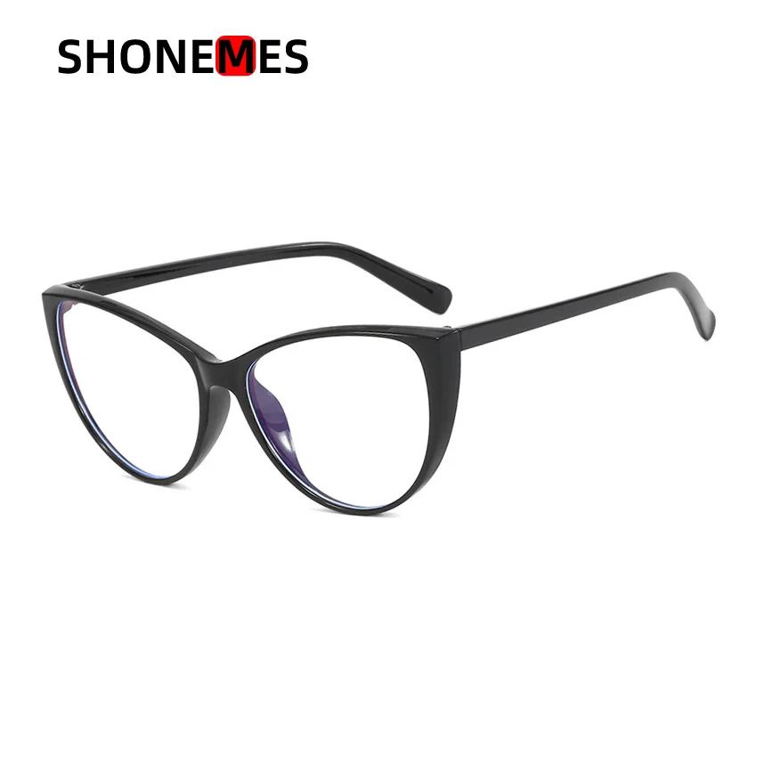 Shonemes Big Cat Eye Glasses Vintage Anti Blue Light Eyeglasses Optical Computer Eyewear Black Tortoise Gray for Women