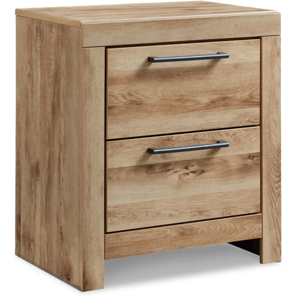 Hyanna Rustic 2 Drawer Nightstand with 2 USB Charging Ports, 24.37