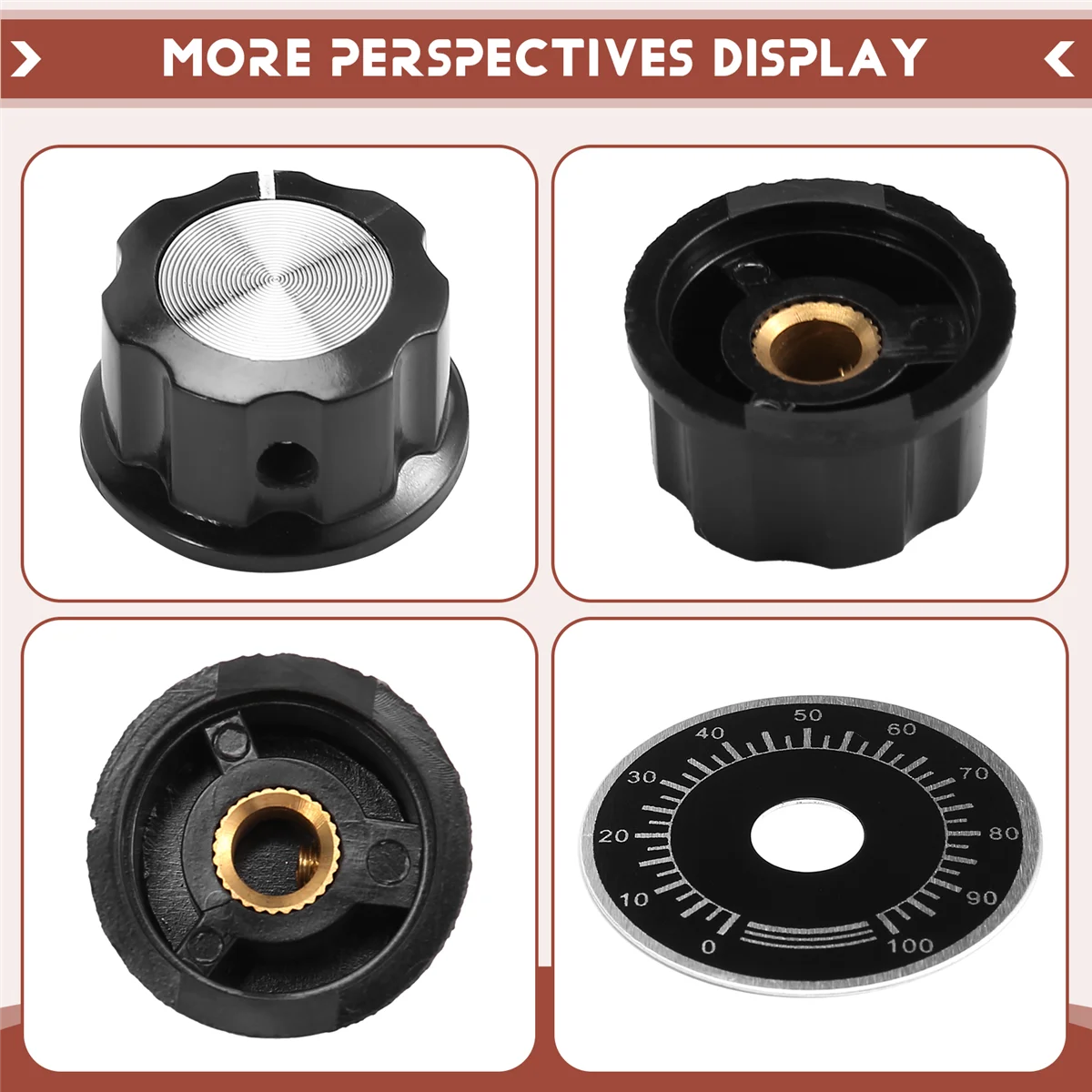 مقبض مقياس الجهد 15 مجموعة من مقابض التحكم في مقياس الجهد A03 ومقياس 0-100