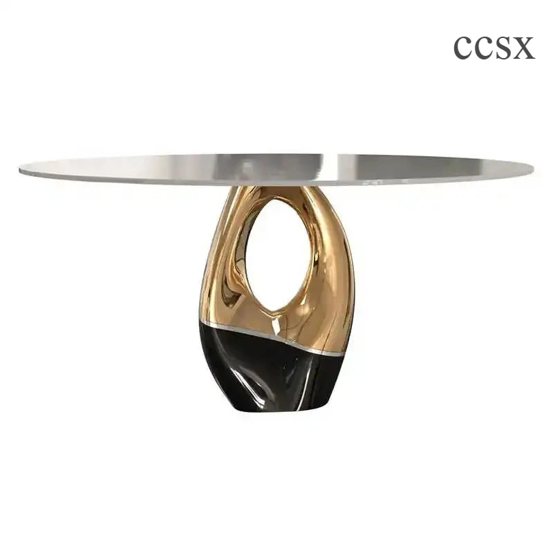 light luxury art round dining table simple villa home high-end table personalized custom dining table