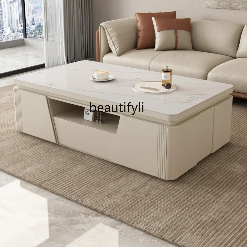 

Kung Fu tea rock plate coffee table tea set tea table integrated cream wind multi-functional coffee table