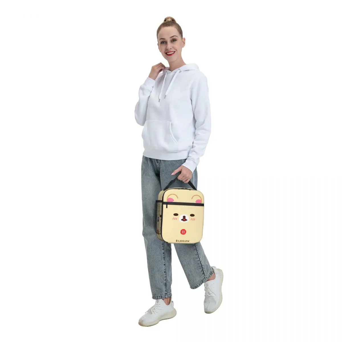 Kawaii Cartoon Rilakkuma Insulated Lunch Bag Thermal Bag Reusable Meal Container Leakproof Tote Lunch Box for Men Women Picnic