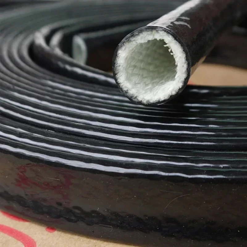1M Silicone Fiberglass Tube Coated Glass Fiber Braided Fireproof Sleeve Fire Retardant Case High Temperature Cable Sleeving