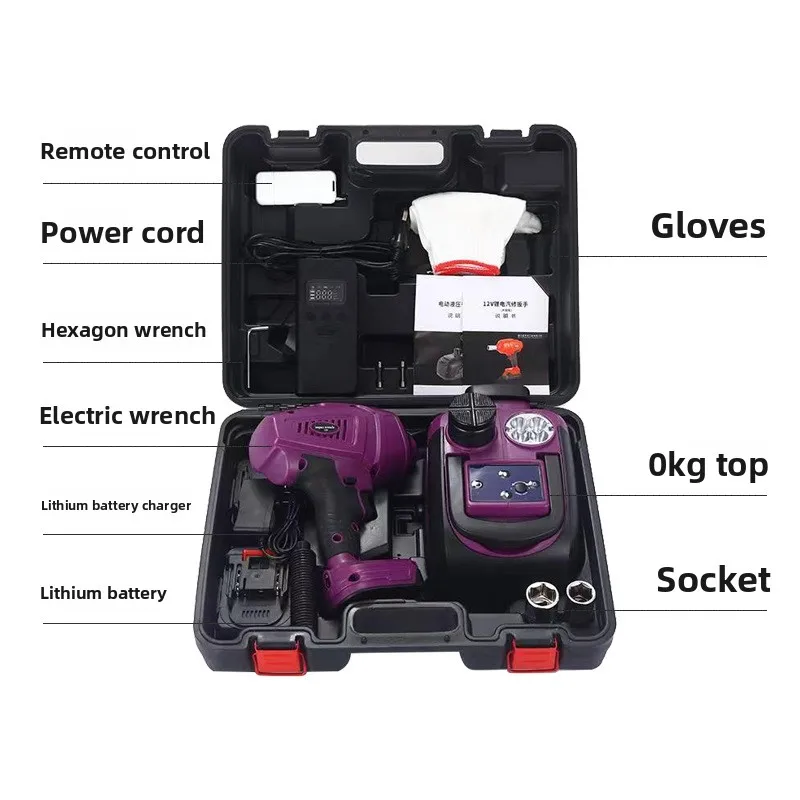 Control remoto de gato hidráulico eléctrico TLF, batería de litio, juego de herramientas de emergencia universales para mantenimiento de vehículos todoterreno