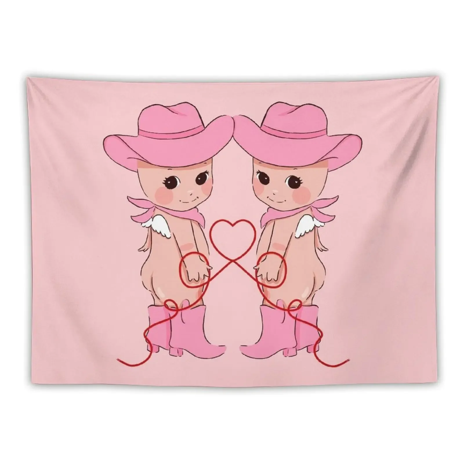 

Cowgirl Cherubs Pink Cowgirl Tapestry Wall Coverings Anime Decor Tapestry