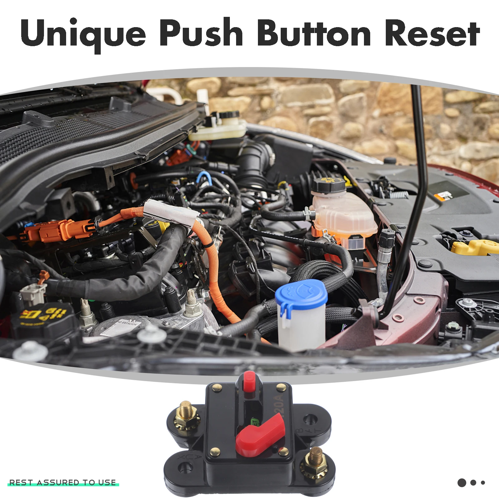 

120 Amp Circuit Breaker Trolling Motor Auto Car Marine Boat Bike Stereo Audio Terminal Inline Fuse Inverter with Manual Reset