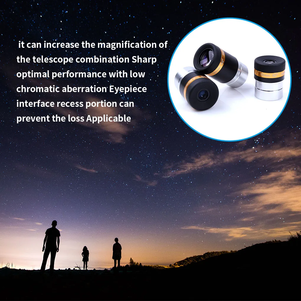 3 Pcs set Telescope Eyepiece Astronomical Observation 62 Degrees 1 25 Inch Monocular Eyepiece  4mm