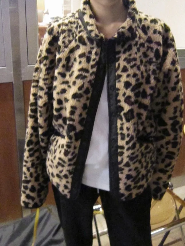 

Korean Faion Double-Sided Wear Leopard Print Warm Outerwear Women's Winter Loose Versatile Cotton Jaet Trendy