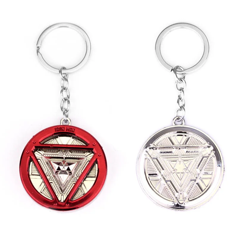 Marvel Iron Man Power Core Rood/zilverachtig Sleutelhanger Metalen Sleutelhanger Superheld Avengers Rugzak Decor Geschenken Fans Vriend Speelgoed