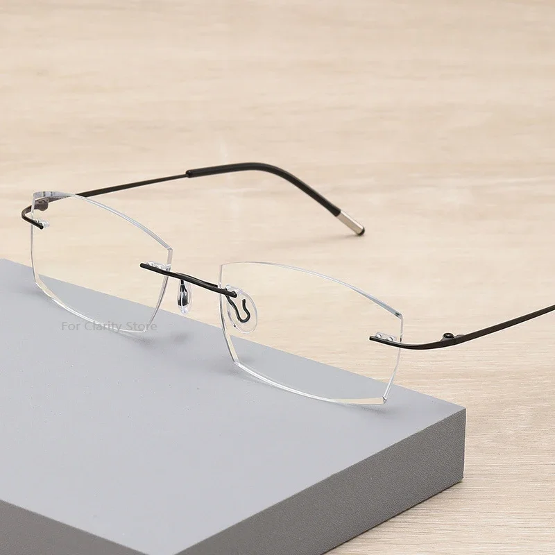 Hot Rimless Photochromism Progressive Multifocal Reading Glasses Men Business Presbyopic Glasses Elderly Read Computer Eyewear