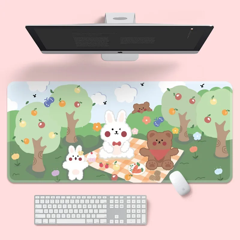 Ins Cartoon Large Mousepad kawaii Desktop Game Mouse Pad Cute PC Computer Keyboard Table Mat Wrist Rest Mouse Mat Organizer