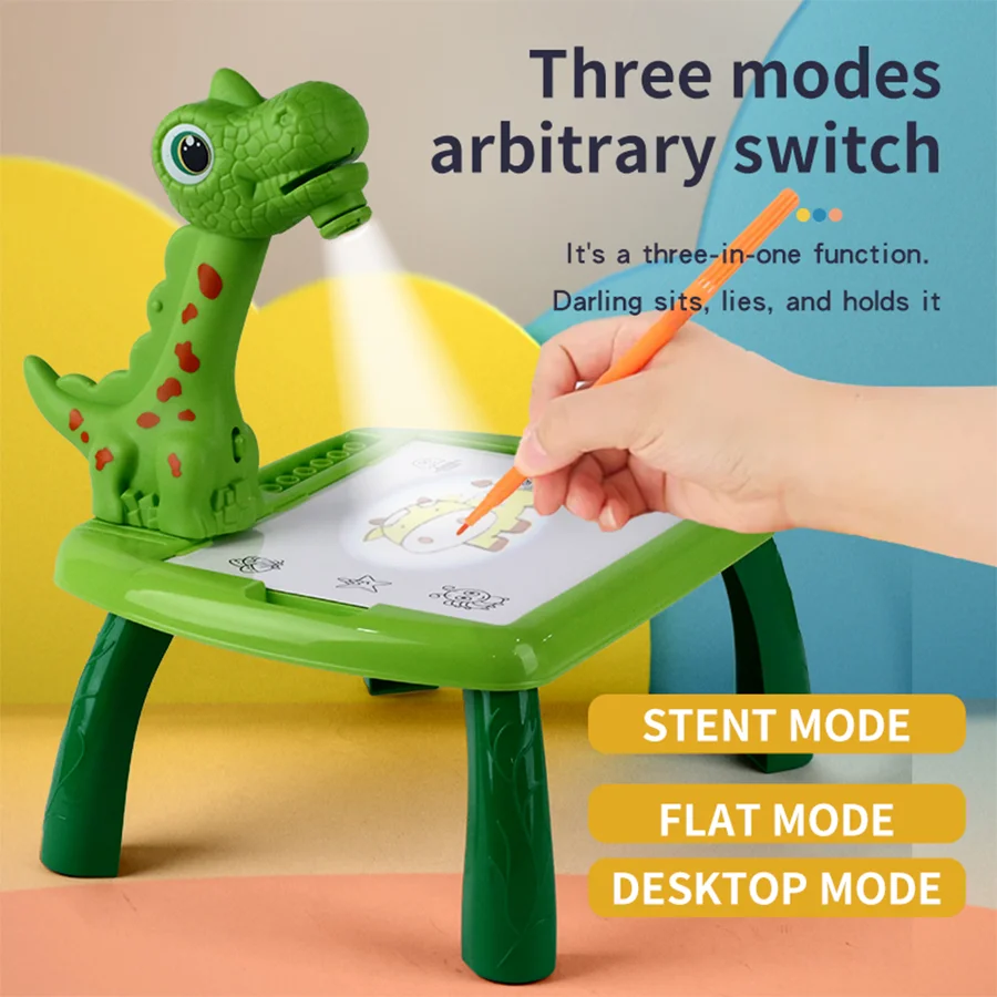 1pc Projection Drawing Board Multi functional Dinosaur Children's Toy Early Education Writing Board