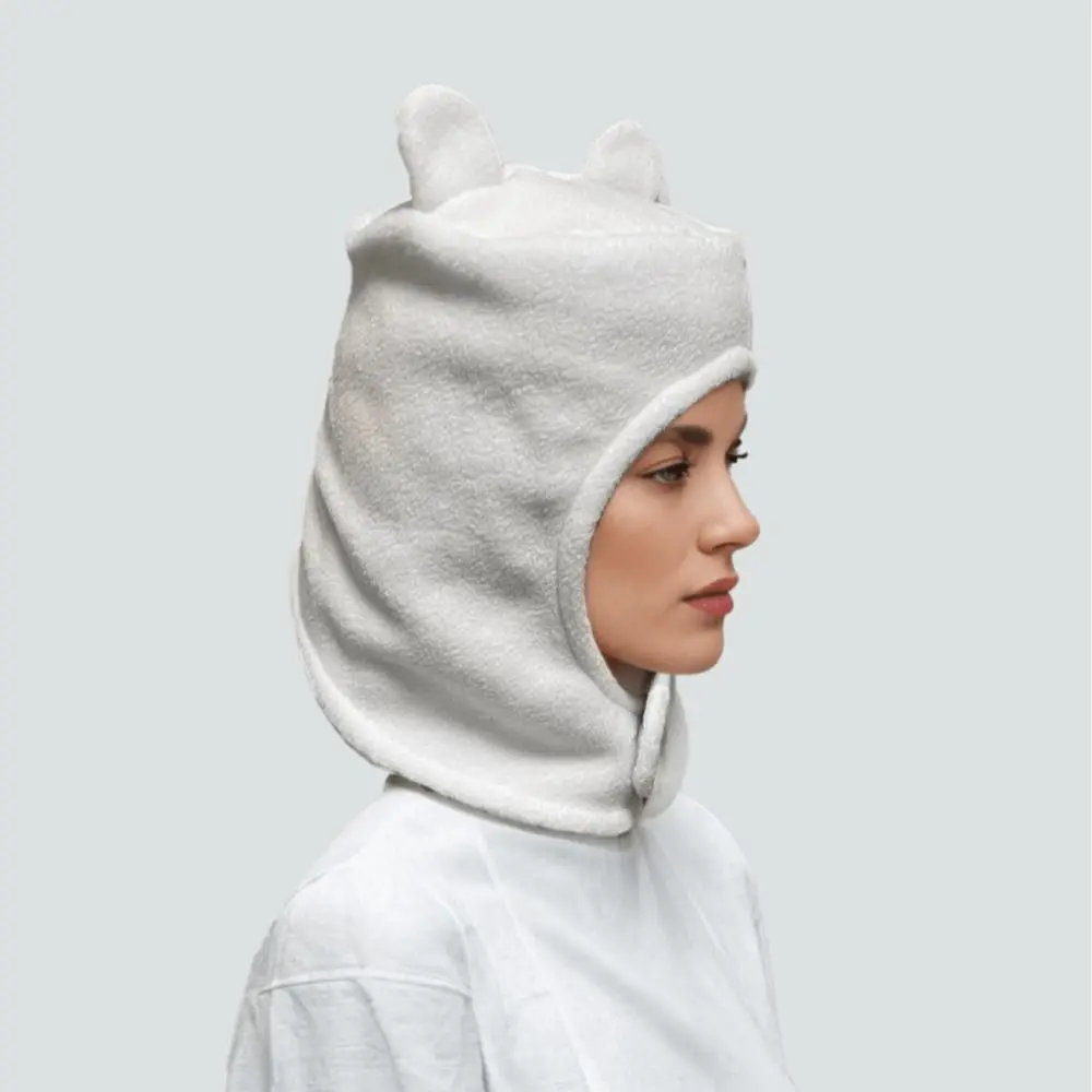 Cozy Cotton Balaclava Face Mask Windproof Soft Hooded Scarf Thick Warm Bear Ears Balaclava Winter Season