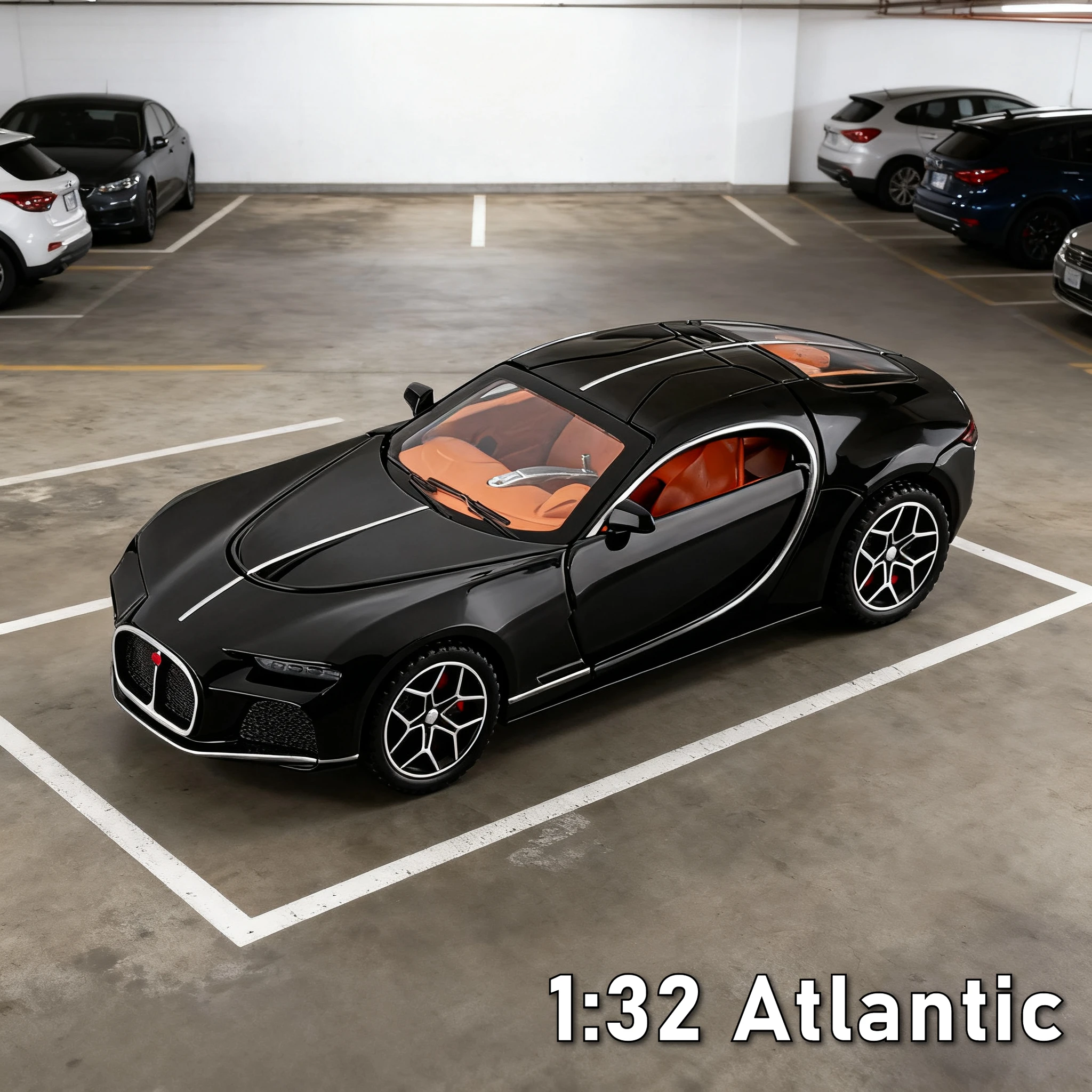 

1:32 Bugatti Atlantic, высокая имитация литья под давлением, модель автомобиля из металлического сплава, звук, свет, коллекция, детские игрушки, подарки