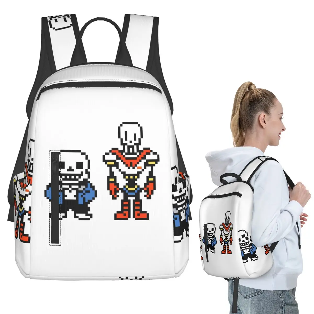 Undertale Sans And Papyrus Backpack Student BookBag Kids School Bag Laptop Shoulder Bags Boys Girls