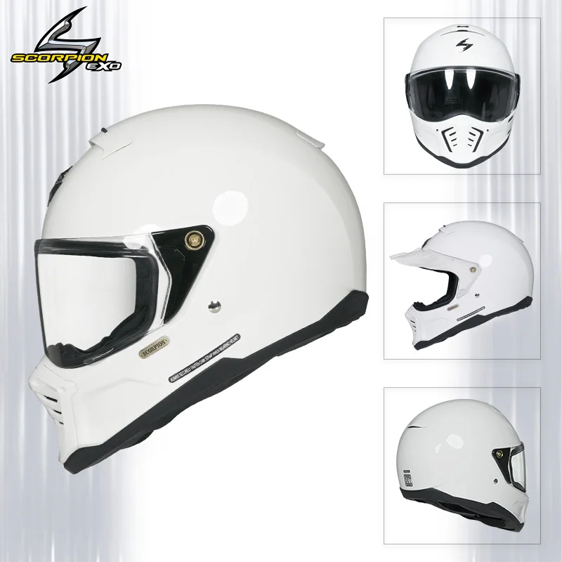 USA Scorpion EXO-HX1 Motorradhelm Retro Zwei Formen Integral-Rennhelm ECE DOT-Zertifizierung Cascos Para Moto für Harley