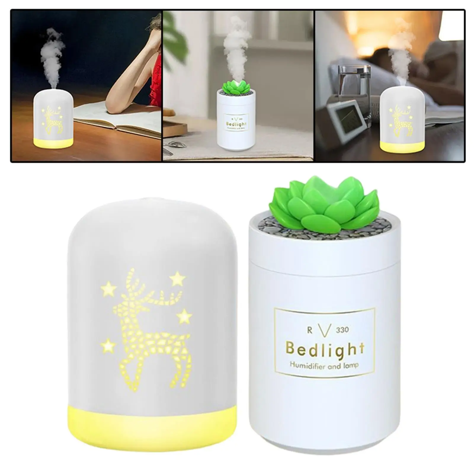 USB Humidifier 320ml Water Tank USB Rechargeable for Desktop Bedroom Office