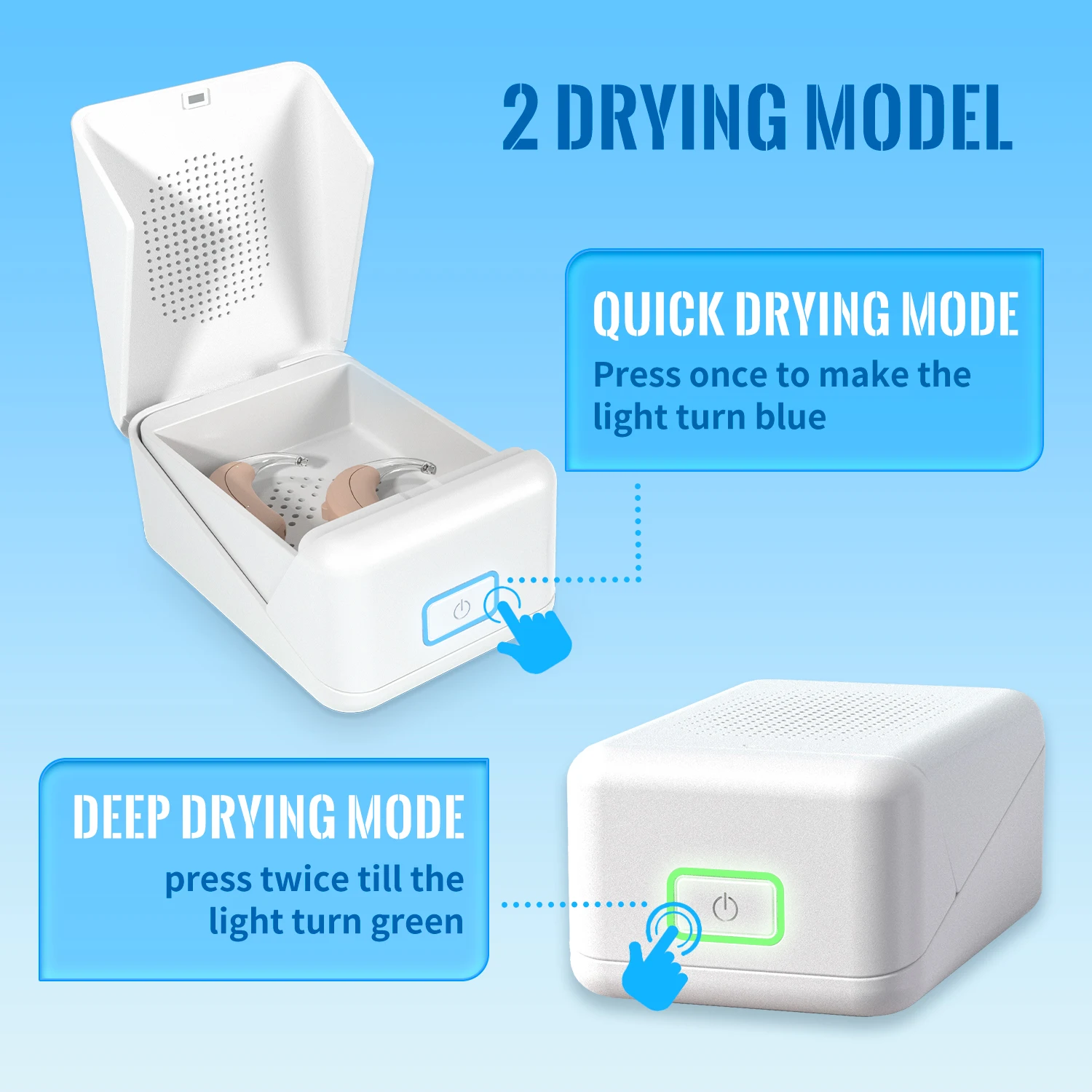 Dryer for Hearing Aid Electronic Dehumidifier  Removes Sweat & Moisture Efficiently