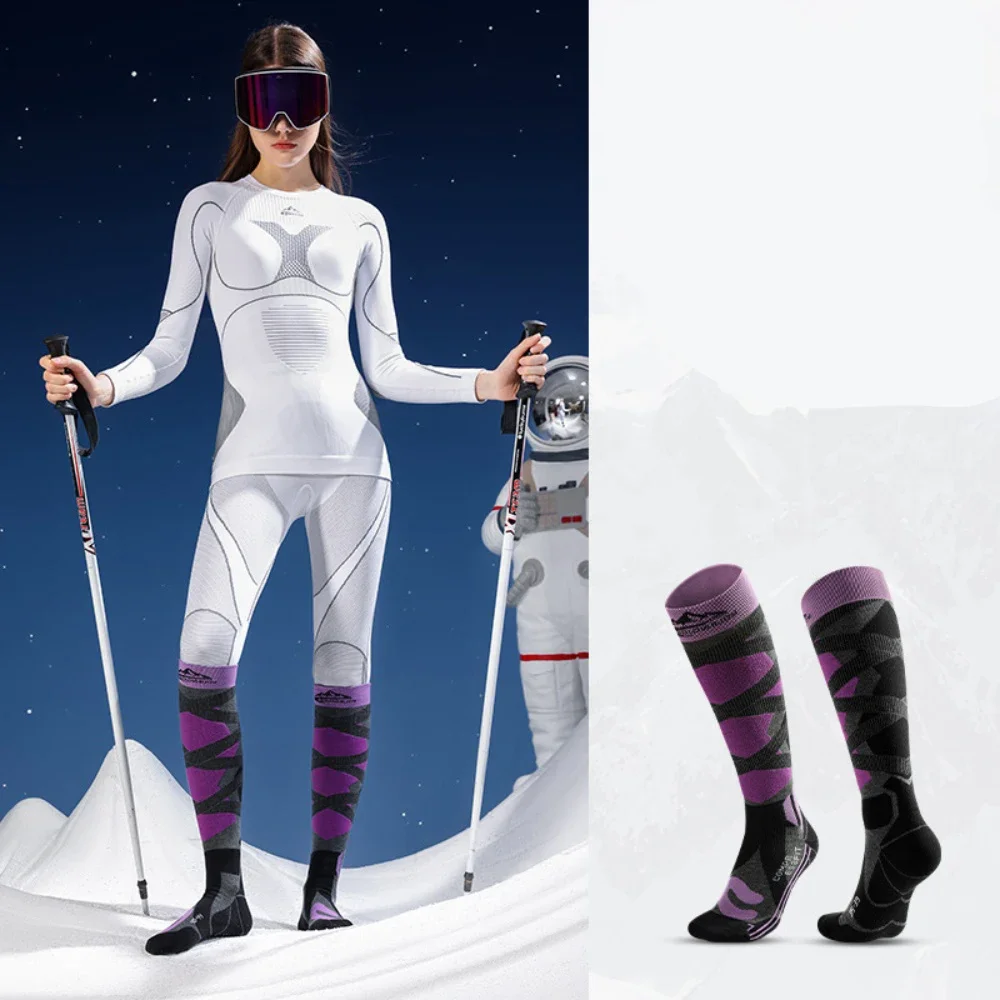 

1Pair Sports Ski Sock Thicker Soft Thicken Cotton Winter Skating Snowboard Soccer sock High Elastic Thermal Socks for Men Women