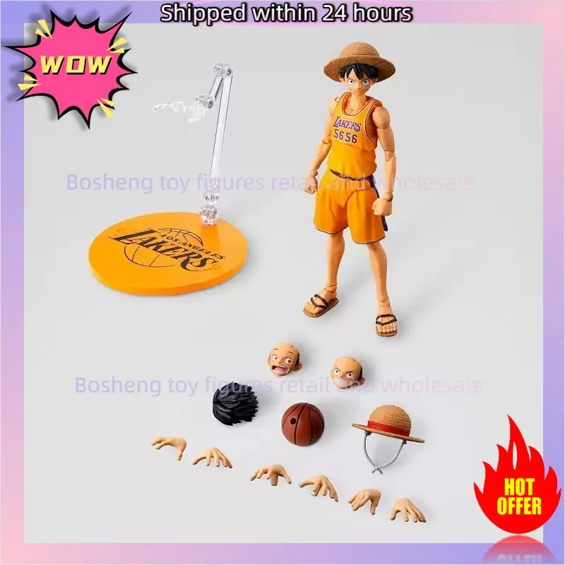 Bandai Soul SHF Nautical King NBA Monchi D Luffy, Los Angeles Lakers team figure view 2