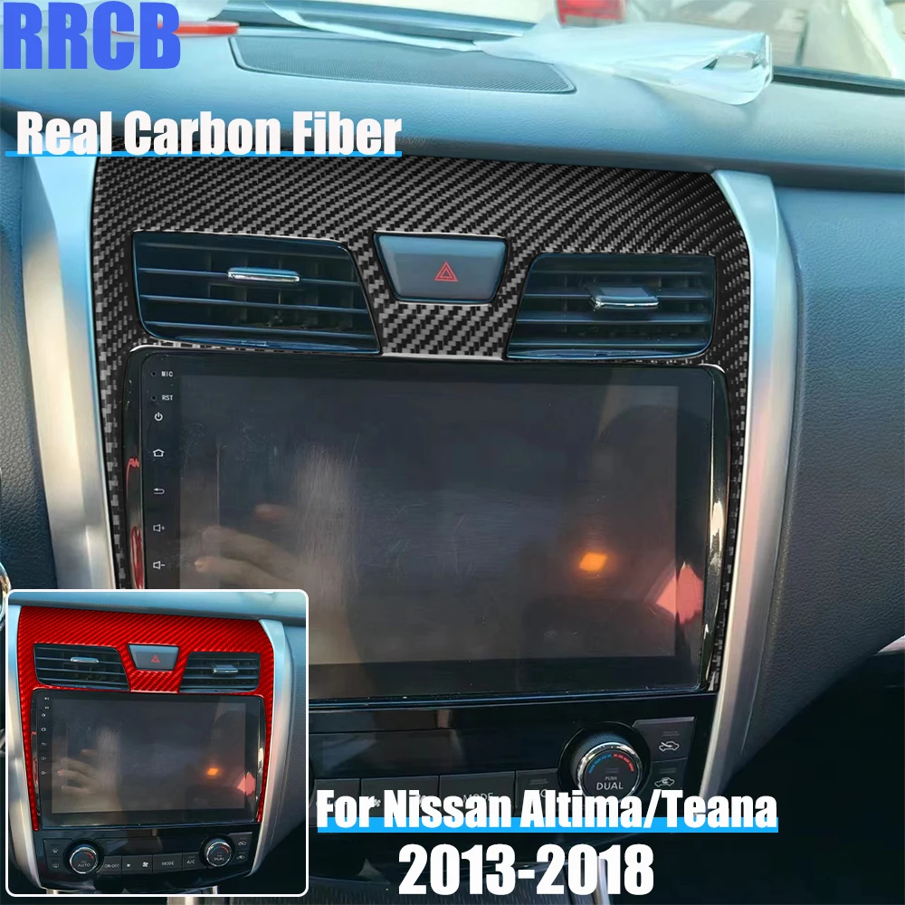 Real Carbon Fiber Car Accessories Center Console Soft Cover Sticker For Nissan Altima/Teana L33 2013 2014 2015 2016 2017 2018