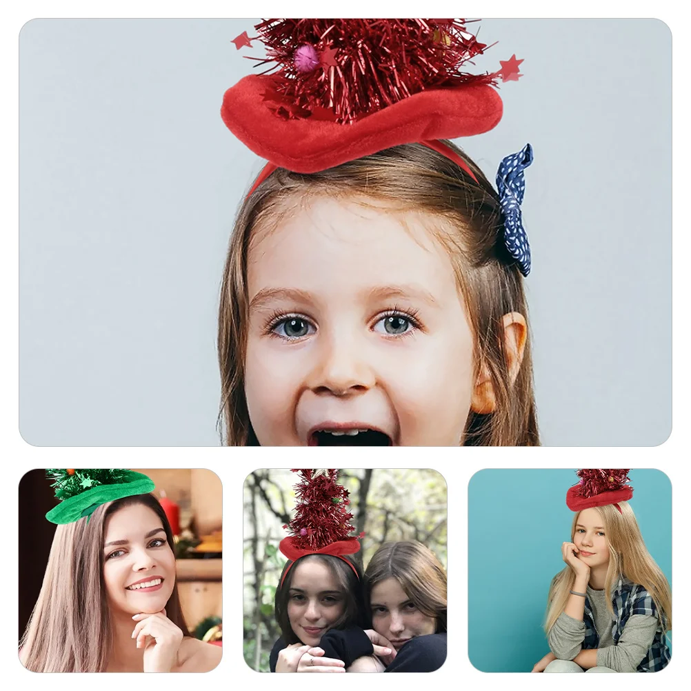 

6Pcs Christmas Tree Headband Xmas Hairband Non-Slip Lightweight Xmas Hair Accessories Women Girls Party Headband