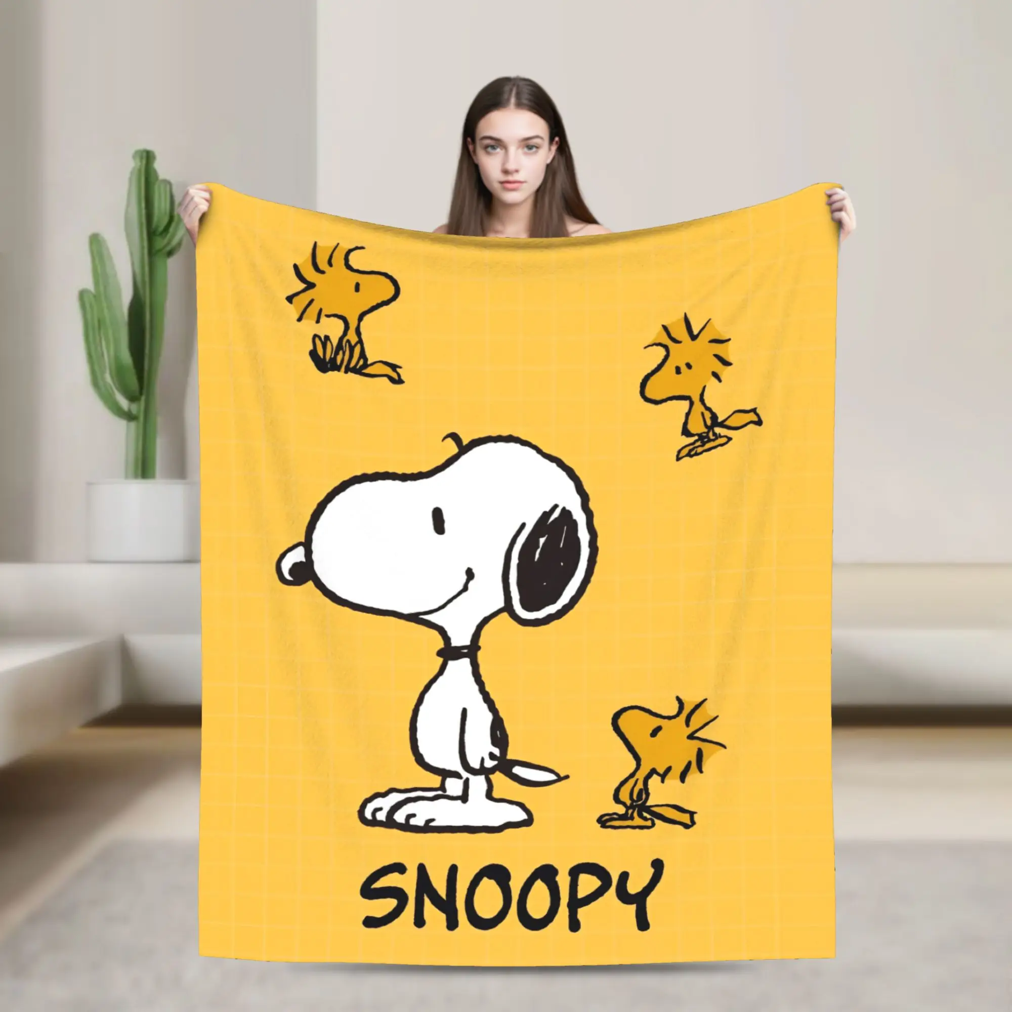 

Snoopys Cute Dogs Woodstock Accessories Blanket Cozy Soft Throw Blankets for Sofa 50x60 Inches Multiple Sizes Bedspread