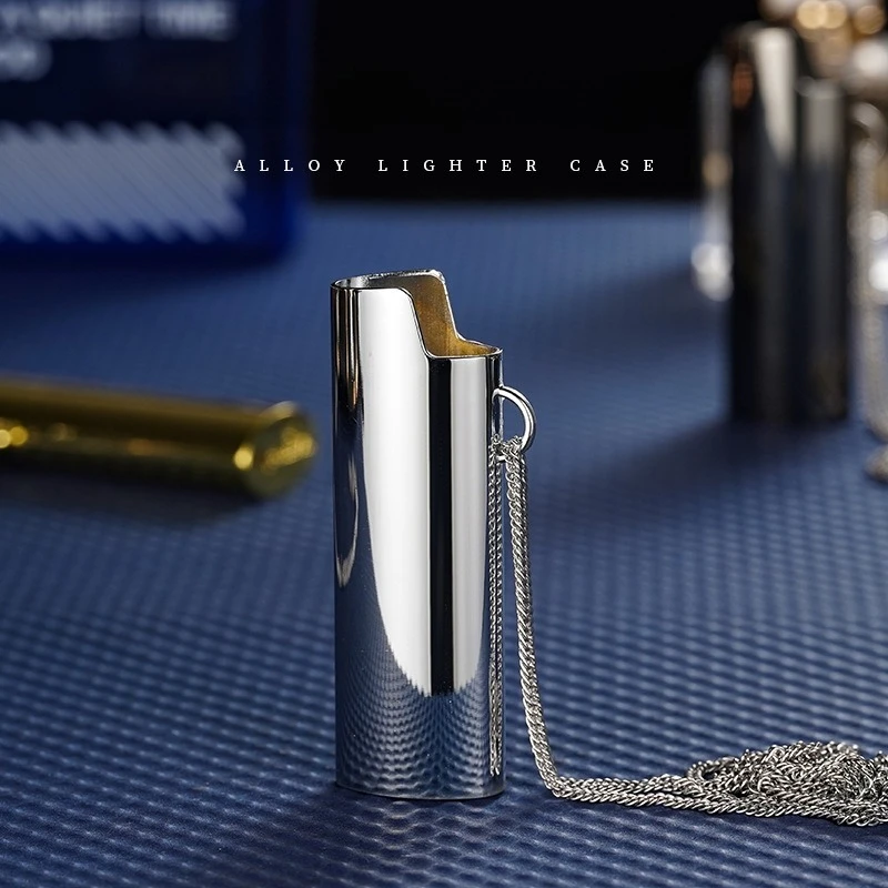 J6 Lighter Necklace Plated Case with Laser Engraved LOGO Advertising, Bick Lighter Case Protective Cover