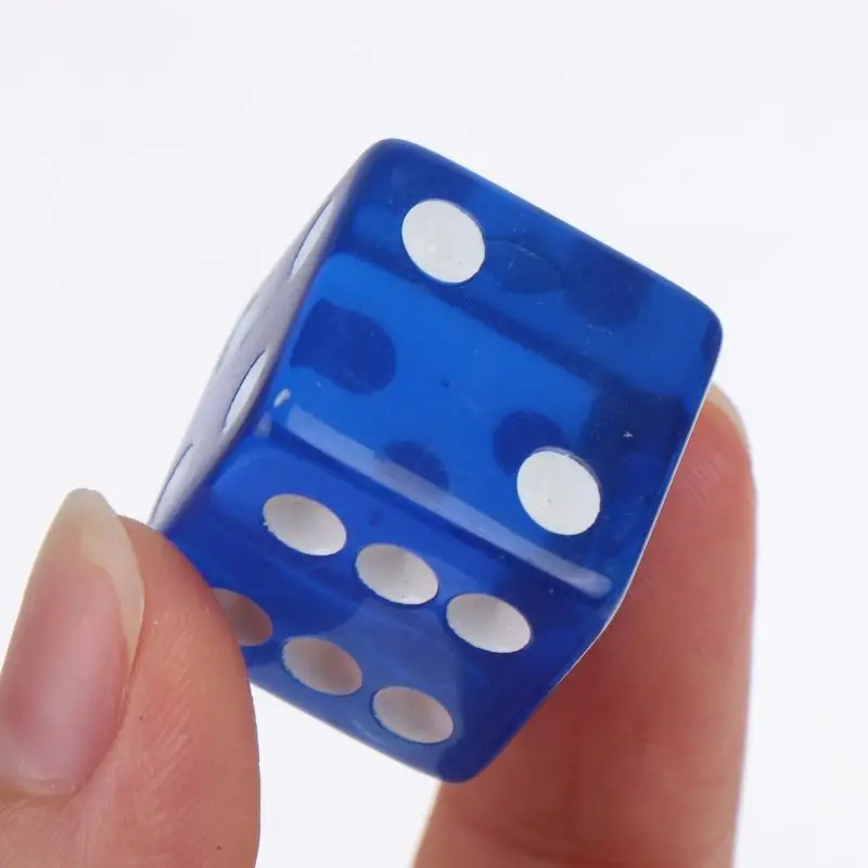 Acrylic Dice 10Pcs Transparent Square Corner White Dot 16mm Standard Size Dice for School Math Teaching Kids Counting Learning