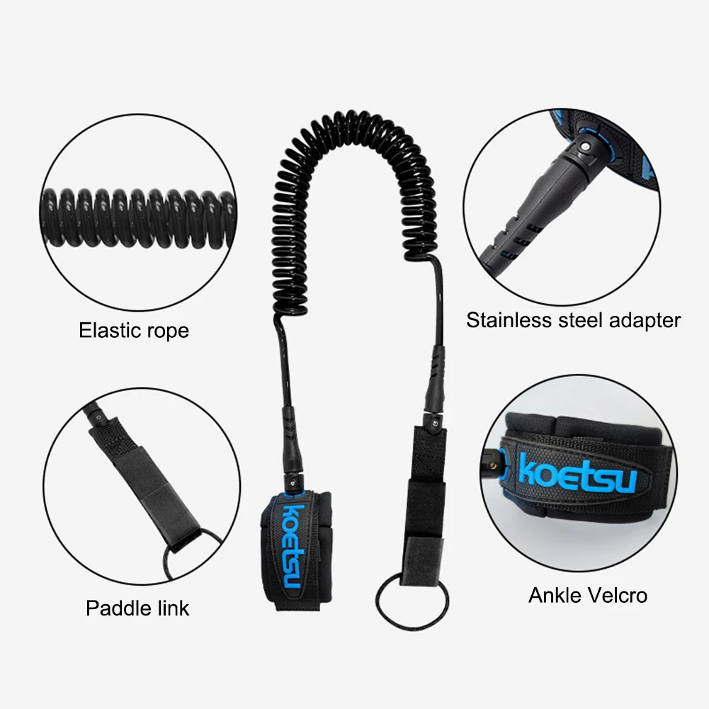Sup Surf Board Ankle Leash Surfing Elastic Coiled Stand UP Paddle Board Leg Rope Surfboard Safety Leash Foot Rope Accessories