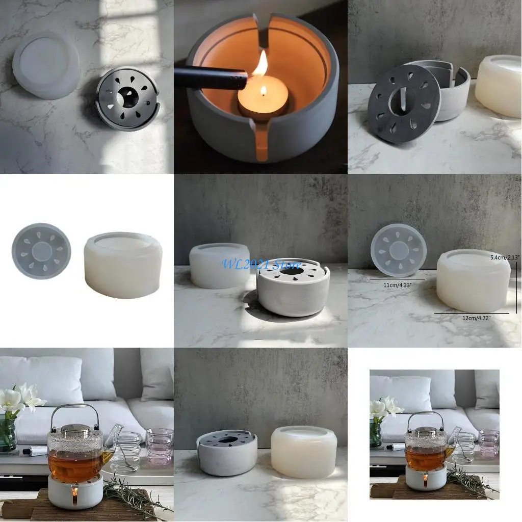 

G5GC Diy Handmade Products Heating Warm Wine Device Silicone Mold Scented Gypsum Ornaments Drop Mold for Decoration