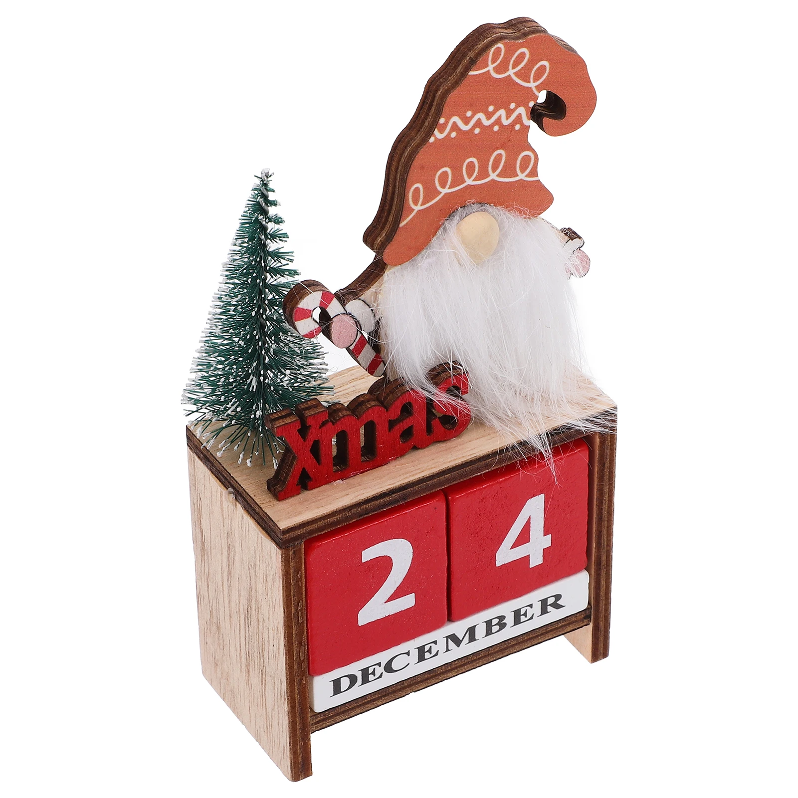 

Wooden Xmas Calendar Christmas Table Decoration Desktop Ornament Exquisite Craftsmanship Practical Home Decor