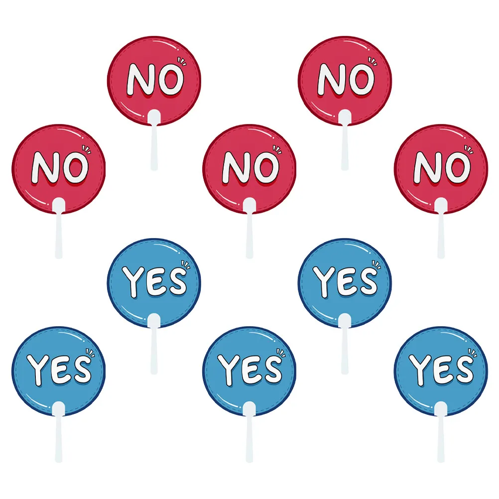 

10pcs Interactive Classroom Voting Paddles Plastic True False Handheld Answer Signs Reusable Yes No Boards For Student