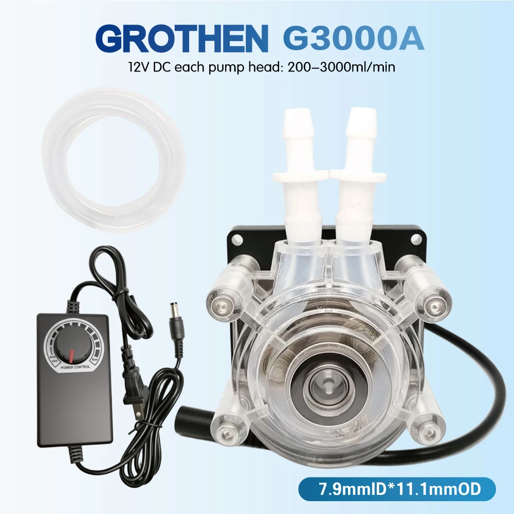 Adjustable Peristaltic Pump 50-500 ML/min (0.013-0.13GPH) with 100-240 V Power Adapter - Rotary System for Aquarium/Laboratory W