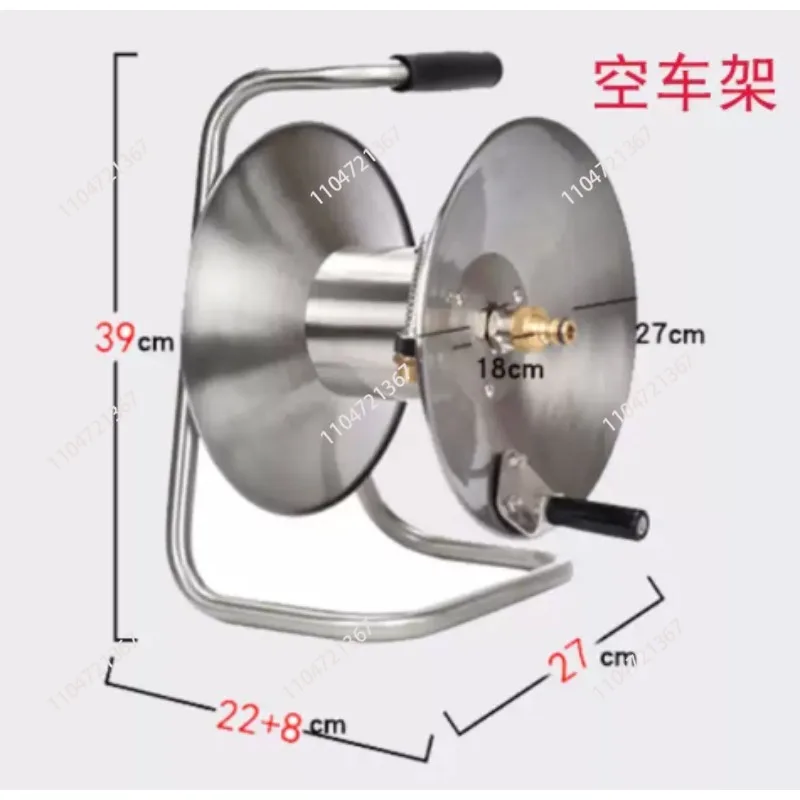 Stainless Steel Hose Reel, Wall Mount Retractable Water Hose Rack for Garden Watering & Car Washing, Heavy Duty Hose Winder