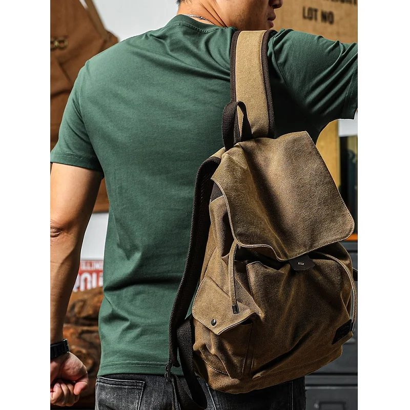 Men's Green Short Sleeve T-Shirts Summer Man Pure Cotton T Shirt Retro Casual Round Neck Letter Print Tshirt