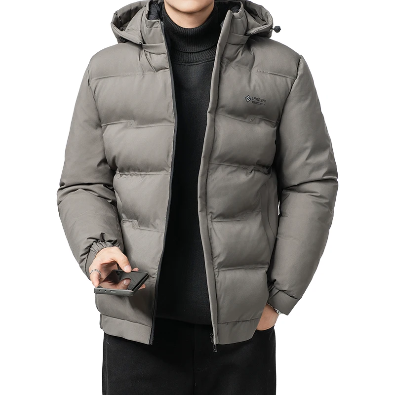Brand Winter Down Jacket Men\'s High Quality Thick Waterproof Hooded Down Cotton Coat Men Casual Zipper Pocket Puffer Jacket
