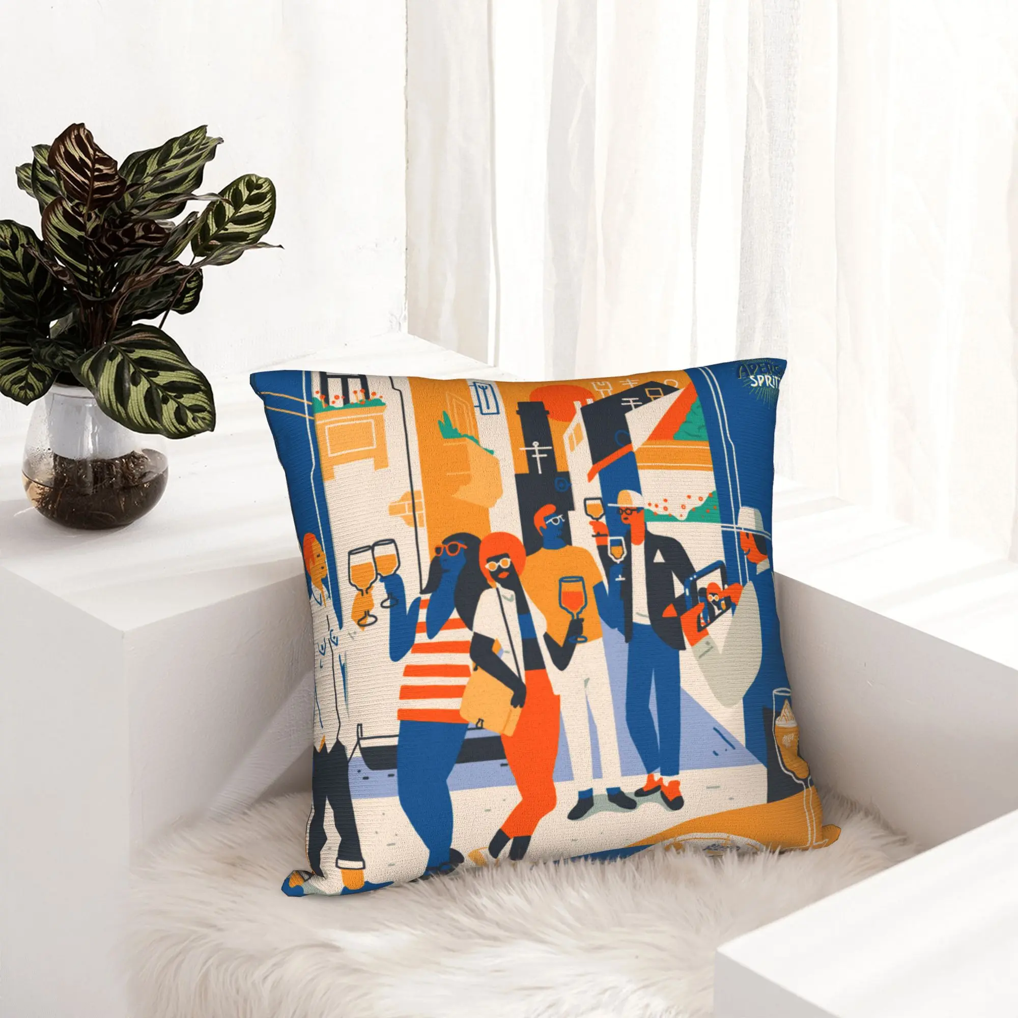 Aperols Spritz Print Nordic Throw Pillow Cover Living Room Decoration Love Drinking Cocktail Sofa Cushion