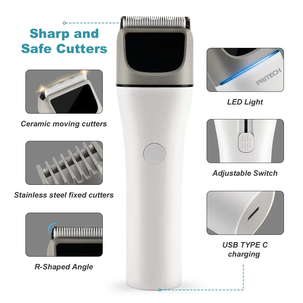 Xiaomi-Pritech電気バリカン,プロのバリカン,充電式タイプC,男性,大人,子供向け