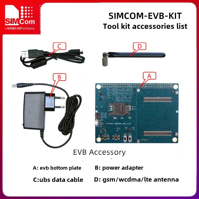 SIMCOMEVBKIT pacchetto strumenti piastra base antenna dati adattatore scheda pubblica