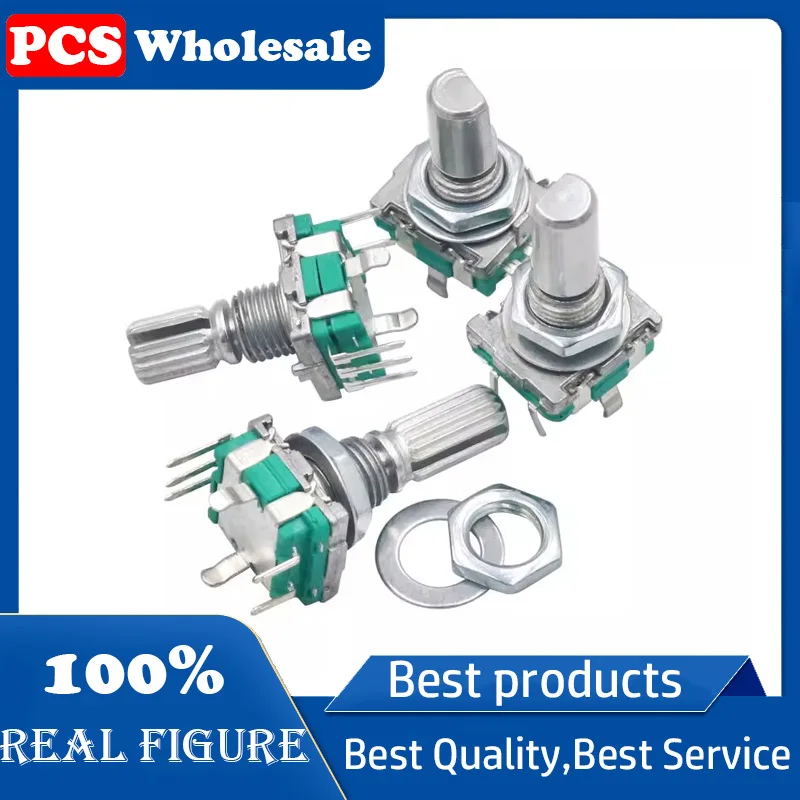 1PCS EC11 rotary encoder coded switch EC11 digital potentiometer with switch five-pin handle length 20MM 15MM