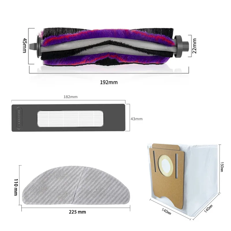 Fit For 클리엔 Clien T24 /Midea S8+/씽크에어 ThinkAir RV50 Pro Spare Main Side brush Mop Hepa Filter Dust Bag Replacement Parts