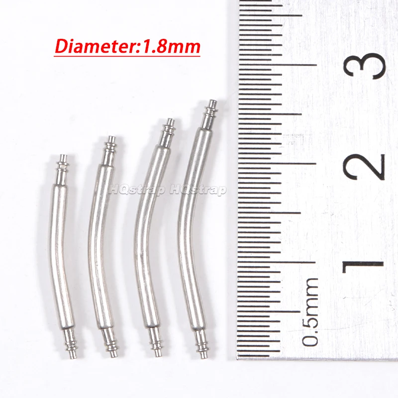 10pcs Curved Spring Bar 18mm 20mm 22mm 24mm Width Stainless Steel Curved Band Links Diameter 1.5mm/1.8mm Connecting Pins Fits