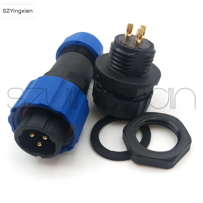 SD16 Connector 2/3/4/5/6/7/8/9 pin Communication Power Waterproof IP68 Plastic Male Plug Female Socket