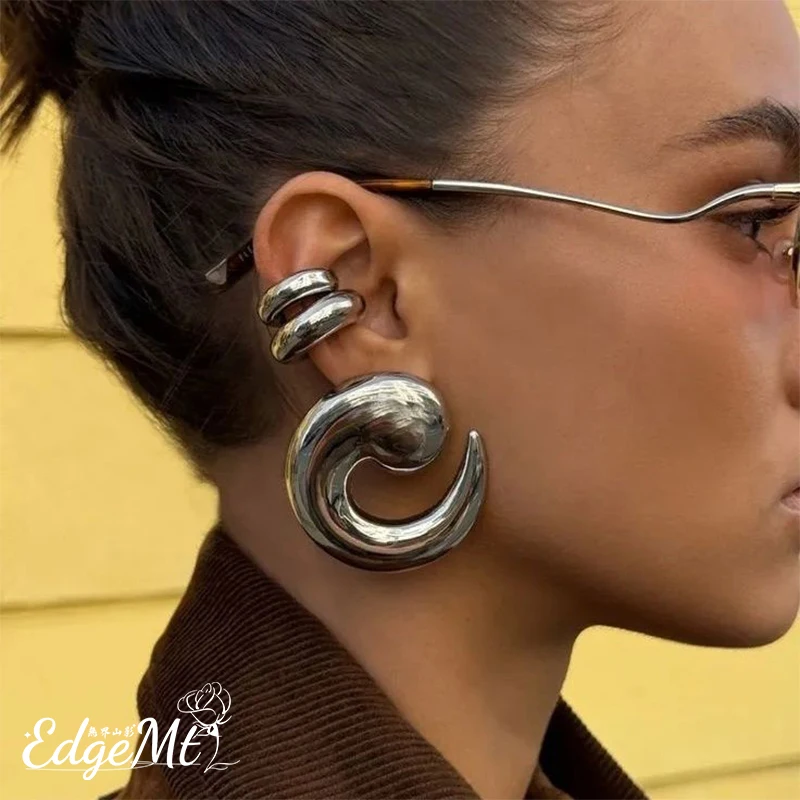 New Irregular Jewelry For Women, Exaggerated Design Sense Earrings, Elegant Punk Style