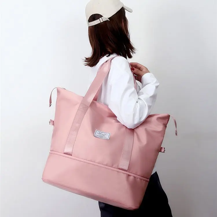 Damen-Reisetasche, große Kapazität, erweiterbare Kapazität, wasserdicht, faltbar, Trocken- und Nasstrennung, Reisetasche, koreanische Fitness-Yoga-Tasche