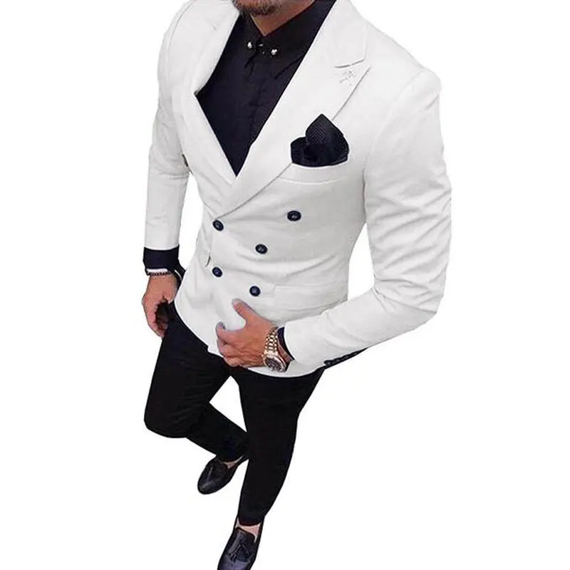 

Classic Fashion Men's Suit 2 Piece New Arrival Double Breasted Notch Lapel Blazer with Pants Wedding Groom Party Formal Tuxedo