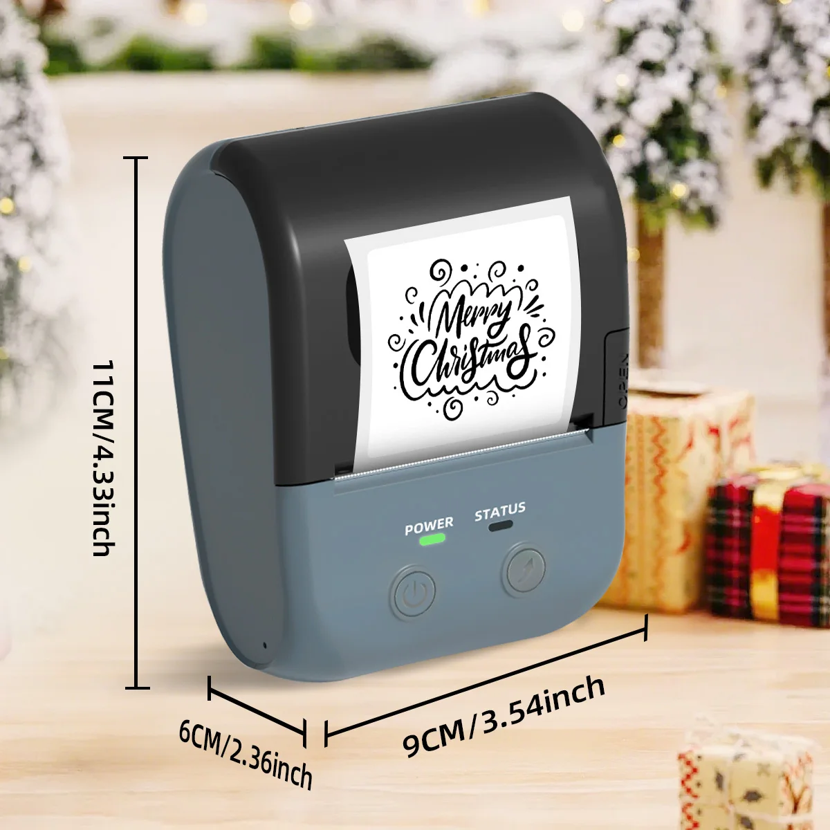 Etichettatrice portatile wireless Stampante termica alimentata tramite USB Design compatto per codici a barre per piccole imprese ideale per regalare