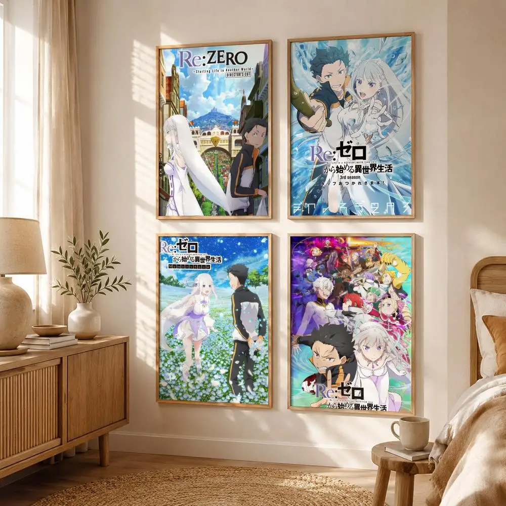 R-ReZero Starting Life in Another World Poster All-match HD Waterproof Self-Adhesive Wall Art Sticker For Home Bedroom